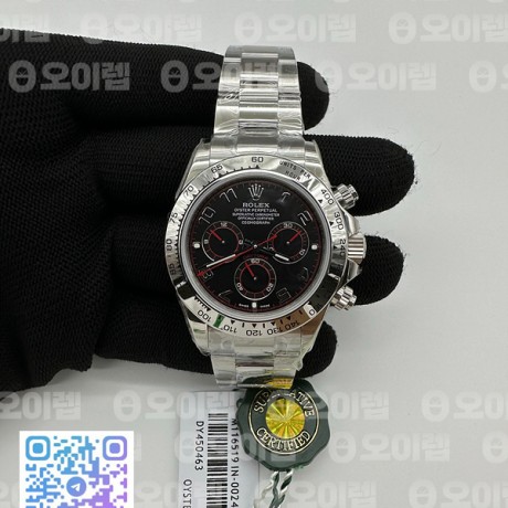 OM공장 롤렉스 스틸 데이토나 블랙레이싱다이얼 브레이슬릿 Daytona 116509 SS OMF Best Edition Black Numeral Dial on SS Bracelet A7750