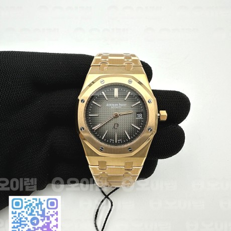 ZF공장 오데마피게 로얄오크 로즈골드금통 16202 그레이다이얼 브레이슬릿 50주년기념판 Royal Oak 39mm 16202 "50th Anniversary" RG ZF 1:1 Best Edition Gray Textured Dial on RG Bracelet A7121