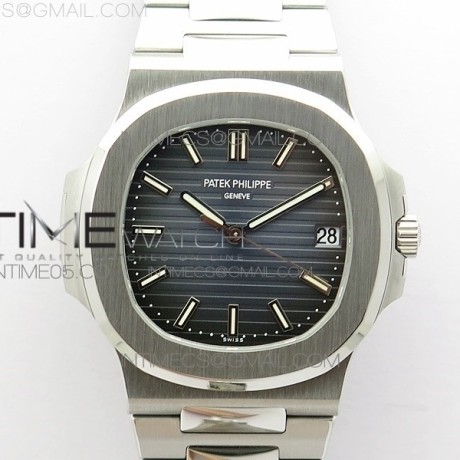 PP공장 V4 노틸러스 점보 블루다이얼 브레이슬릿 Nautilus Jumbo 5711 Super Replication Blue Textured Dial on SS Bracelet PPF324 PPF공장