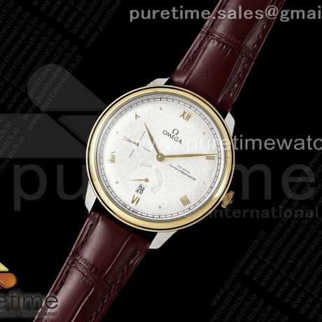 MK공장 오메가 드 빌 옐로우골드금통 화이트다이얼 브라운가죽스트랩 De Ville Power Reserve YG MKF 1:1 Best Edition White Dial on Brown Leather Strap A8810