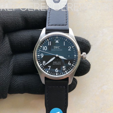 V7공장 IWC 파일럿 마크18 스틸 블랙다이얼 가죽스트랩 V7공장 Mark XVIII IWC327009 SS/LE Black V7F