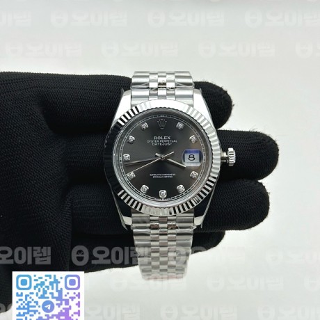 RE공장 롤렉스 데이저스트 41 그레이다이얼 브레이슬릿 New DateJust 41 126334 SS Gray Dial Diamonds Markers on Jubilee Bracelet A3235 Clone