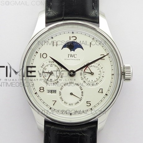 V9공장 포르투기저 애뉴얼캘린더 화이트다이얼 가죽스트랩 Portuguese Real PR Real Annual Calendar IW503305 V9F Best Edition White Dial Black Leather Strap A52610
