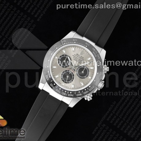WF공장 롤렉스 세라믹 데이토나 그레이블랙다이얼 러버스트랩 Daytona 116519 WF 1:1 Best Edition 904L Steel Gray Dial on Black Rubber Strap A7750