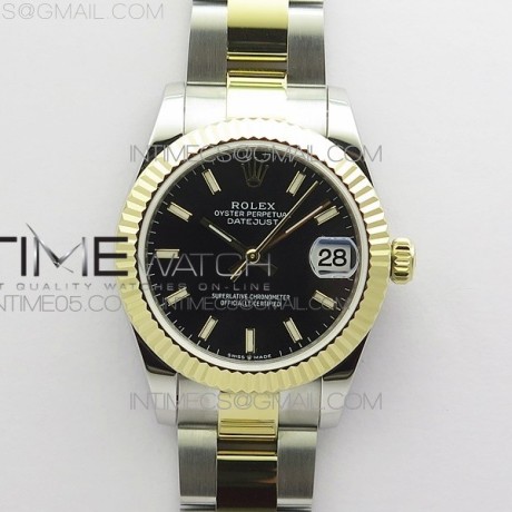BP 롤렉스 데이저스트 31 옐로우골드콤비 블랙다이얼 2813 Datejust 31mm 278273 SS/YG BP Best Edition Black Stick Markers Dial on SS/YG Oyster Bracelet