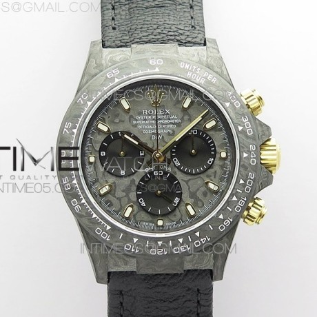 OM공장 데이토나 DIW 카본 나일론스트랩 4130 Daytona DIW Carbon OMF Best Edition DIW Carbon Dial on Dark Black Leathe Strap A4130