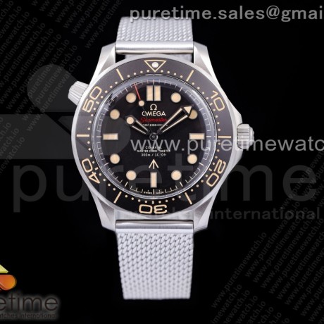 VS공장 오메가 씨마스터 다이버 300M 노타임투다이 007에디션 블랙다이얼 매쉬스트랩 v4 NTTD Seamaster 300 "No Time to Die" Limited Edition VSF 1:1 Best Edition on Titanium Mesh Bracelet A8806 V5