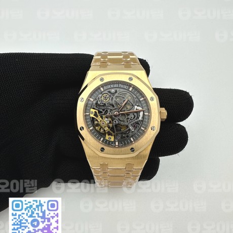 ZF공장 오데마피게 로얄오크 15407 로즈골드금통 스켈레톤다이얼 브레이슬릿 Royal Oak 41mm Skeleton 15407 RG ZF 1:1 Best Edition Skeleton Dial on RG Bracelet A3132