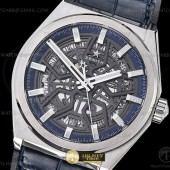 LF공장 제니스 데피 클래식 스켈레톤 스틸 블랙블루다이얼 거미스트랩 ZEN048B - Defy Classic Skeleton SS/LE Ske LF V2 A2892