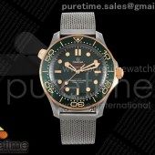VS공장 오메가 씨마스터 다이버 300M 그린다이얼 티타늄메쉬스트랩 Seamaster 300M Diver Titanium/Bronze VSF 1:1 Best Edition Green Dial on Titanium Mesh Bracelet A8806