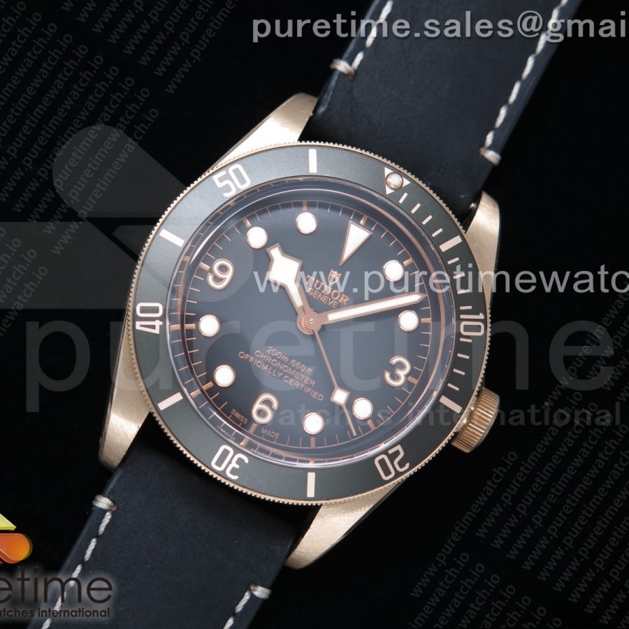 ZF공장 튜더 헤리티지 블랙베이 43 브론조 그레이 가죽스트랩 Heritage Black Bay Bronze Gray on Leather Strap A2824