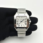 BV공장 까르띠에 산토스 40MM 라지 스마트링크브레이슬릿 Santos de Cartier 40mm White Dial on SS SmartLinks Bracelet MIYOTA 9019