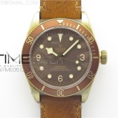 XF공장 V5 튜더 헤리티지 블랙베이 브론조 브라운 가죽스트랩 Heritage Black Bay Bronze on Brown Leather Strap MIYOTA 9015 V5 (Free Nato Strap)