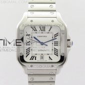 KOR공장 까르띠에 산토스 드 까르띠에 라지 브레이슬릿 SANTOS DE CARTIER LARGE 2018 WHITE DIAL ON SS BRACELET MIYOTA 9015