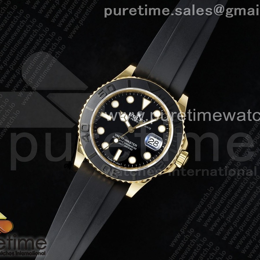 KF공장 롤렉스 요트마스터 42 포금 옐로우골드금통 블랙다이얼 러버스트랩 텅스텐 Yacht-Master 226658 KF 1:1 Best Edition YG Wrapped on Oysterflex Strap VR3235 (Gen Weight)