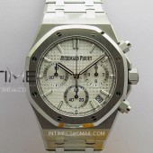 ZF공장 오데마피게 로얄오크 크로노그래프 26240 스틸 화이트다이얼 브레이슬릿 Royal Oak Chrono 26240 SS ZF 1:1 Best Edition Silver Dial On SS Bracelet Super Clone DD4401