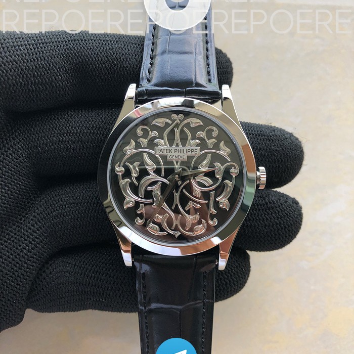 FL공장 클래식 5088 인그레이브드가죽스트랩 Classic 5088 100P Engraved Case Engraved Dial on Black Leather strap Cal.240