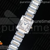 K11공장 까르띠에 탱크 프랑세즈 레이디즈 20.3 옐로우골드콤비 브레이슬릿 Tank Francaise Ladies 20.3mm SS White Dial on SS/YG Bracelet Ronda Quartz