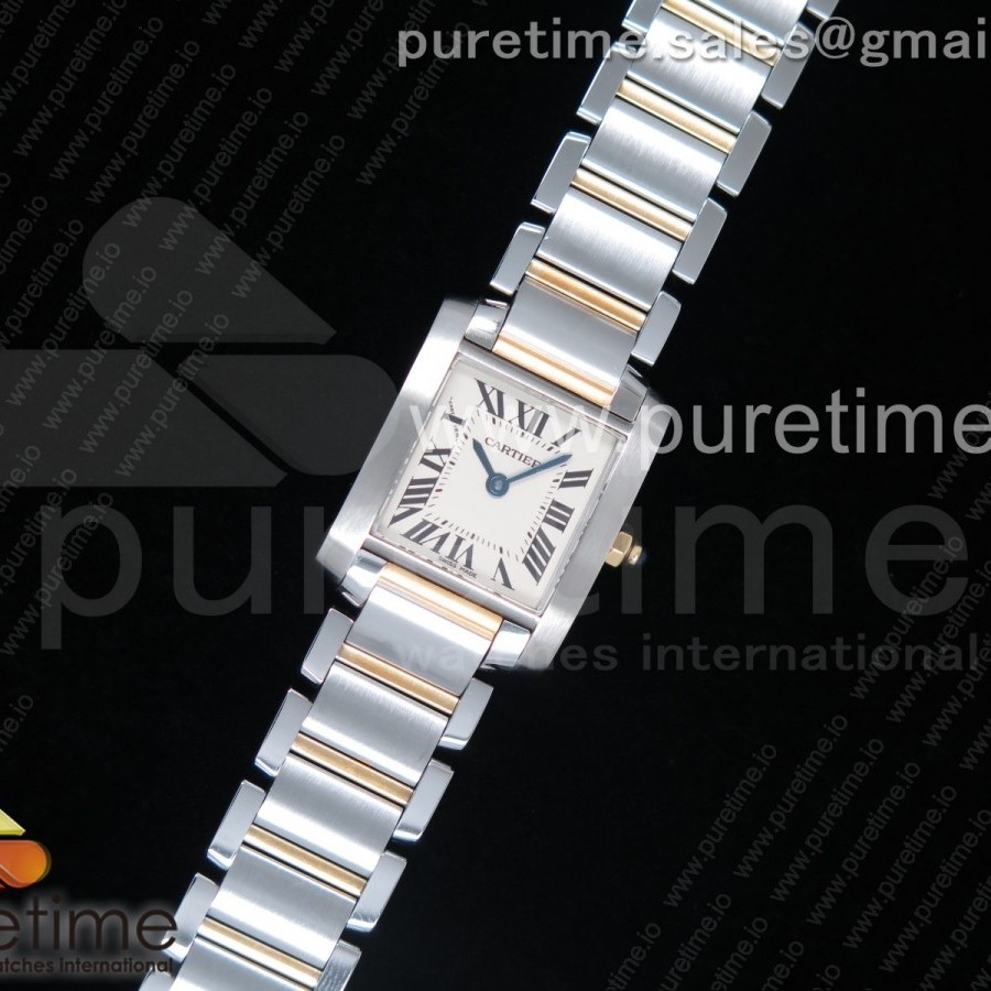 K11공장 까르띠에 탱크 프랑세즈 레이디즈 20.3 옐로우골드콤비 브레이슬릿 Tank Francaise Ladies 20.3mm SS White Dial on SS/YG Bracelet Ronda Quartz