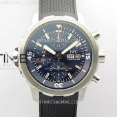 APS공장 IWC 아쿠아타이머 크로노그래프 스틸 블루다이얼 블랙러버스트랩 Aquatimer IW376805 SS APSF 1:1 Best Edition Blue Dial on Black Rubber Strap A7750