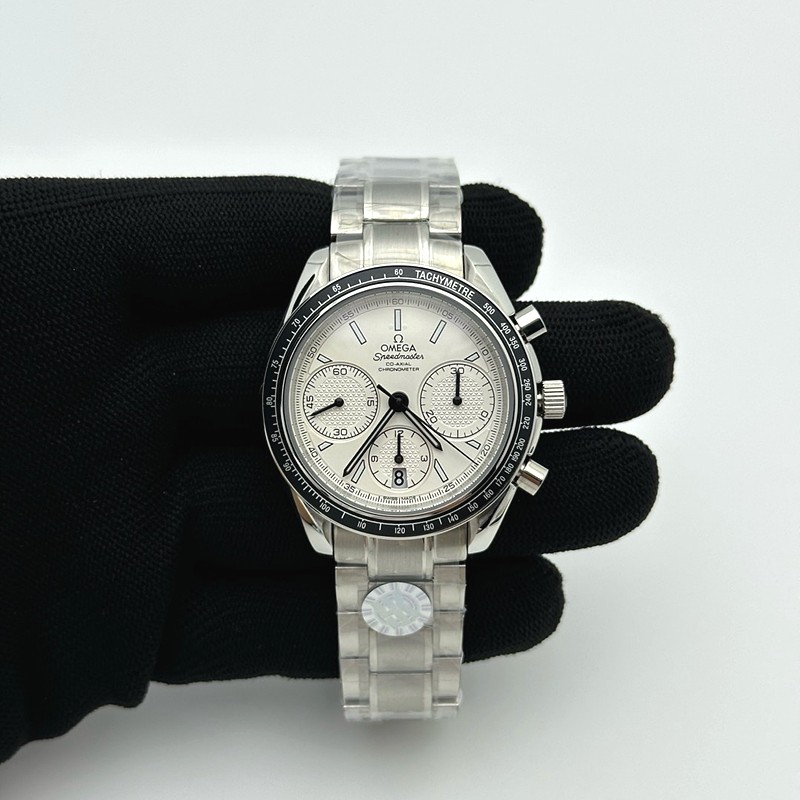 HR공장 오메가 스피드마스터 레이싱 크로노그래프 화이트다이얼 브레이슬릿 Speedmaster Racing Chrono 40mm SS/SS Wht HRF C3330