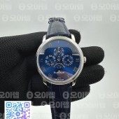 HR공장 블랑팡 빌레레 콴티엠 퍼페츄얼 6656 스틸 블루다이얼 가죽스트랩 Villeret Quantieme Perpetuel 6656 SS HRF Best Edition Blue Dial on Blue Leather Strap A5954