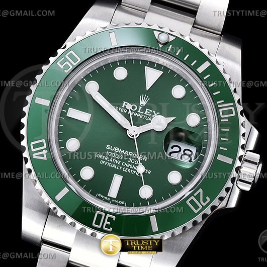 GM공장 V2 롤렉스 서브마리너 40 그린 헐크 브레이슬릿 Submariner 116610LV 904L SS/SS Green GMF V2 VR3135