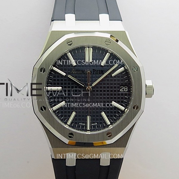 [26.01 UP] DD공장 오데마피게 로얄오크 15510 블루다이얼 러버스트랩 Royal Oak 41mm 15510 SS DDF 1:1 Best Edition Blue Dial On Blue Rubber Strap Super Clone DD4302