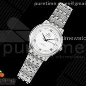 HR공장 오메가 드 빌 36.8 스틸 화이트 서클다이얼 브레이슬릿 De Ville 36.8mm SS HRF 1:1 Best Edition White Dial Black Marker on SS Bracelet A2824