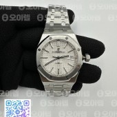 IP공장 오데마피게 로얄오크 15450 스틸 실버다이얼 브레이슬릿 Royal Oak 37mm 15450 SS IPF 1:1 Best Edition Silver Dial on SS Bracelet SA3120 Super Clone