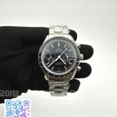 OM공장 V2 오메가 스피드마스터 문워치 스틸 블랙다이얼 브레이슬릿 SPEEDMASTER MOONWATCH SS V2 BLACK DIAL WHITE HANDSET ON SS BRACELET A9300