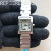 K11공장 까르띠에 탱크 프랑세즈 레이디스 20.3MM 스틸 아이보리다이얼 브레이슬릿 Tank Francaise Ladies 20.3mm SS White Dial on SS Bracelet Ronda Quartz