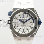 JF공장 V8 오데마피게 로얄오크 오프쇼어 다이버 15710 Audemars Piguet Royal Oak Offshore Diver 스틸 화이트/네이비 러버