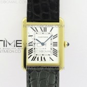 AF공장 까르띠에 탱크솔로 27 라지 옐로우골드금장 화이트다이얼 가죽스트랩 TANK SOLO LADIES 27MM YG WHITE DIAL ON BLACK LEATHER STRAP RONDA QUARTZ