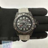 DIW공장 롤렉스 GMT마스터 커스텀 카본케이스 카본다이얼 화이트나일론스트랩 GMT Carbon DIWF Best Edition Black Carbon Dial on White Nylon Strap SA3285 CHS V2