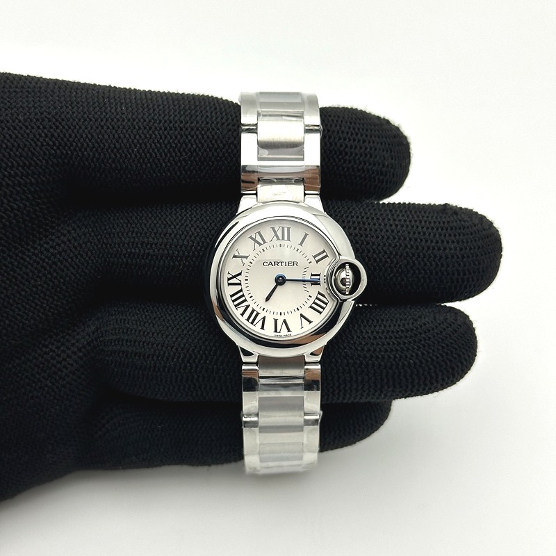 AF공장 까르띠에 발롱블루 28MM 스틸 화이트다이얼 브레이슬릿 Ballon Bleu 28mm SS White Dial on SS Bracelet Ronda Quartz