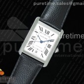AF공장 까르띠에 탱크솔로 31mm 스틸 화이트다이얼 가죽스트랩 Tank Solo 31mm SS White Dial on Black Leather Strap A2892