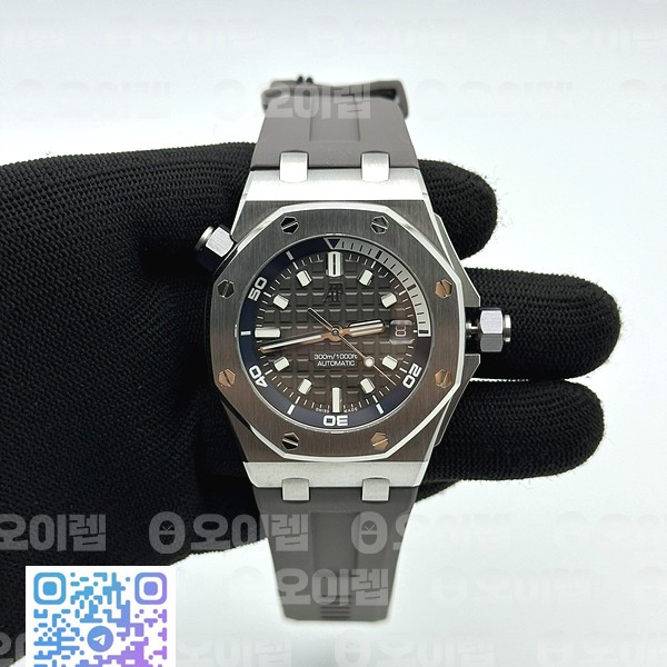 ZF공장 오데마피게 로얄오크 오프쇼어 다이버 15720 그레이다이얼 러버스트랩 Royal Oak Offshore Diver 15720 ZF 1:1 Best Edition Gray Dial on Gray Rubber Strap A4308