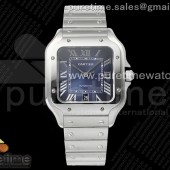 AF공장 까르띠에 산토스 라지 블루다이얼 브레이슬릿 Santos de Cartier 40mm SS AF 1:1 Best Edition Blue Dial on SS SmartLinks Bracelet MIYOTA 9015