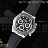 QF공장 롤렉스 세라믹 데이토나 블랙다이얼 8P 다이아몬드인덱스 러버스트랩 Daytona 116519 QF 1:1 Best Edition Black Diamonds Dial on Oysterflex Strap SA4130 V2