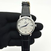 TWS공장 오메가 드 빌 스틸 화이트다이얼 블루인덱스 가죽스트랩 De Ville SS TWF 1:1 Best Edition Silver Dial Blue Markers on Black Leather Strap MIYOTA 9015