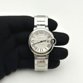 3K공장 까르띠에 발롱블루 36 오토메틱 스틸 화이트다이얼 브레이슬릿 Ballon Bleu 36mm SS 3KF 1:1 Best Edition White Dial on SS Bracelet A076