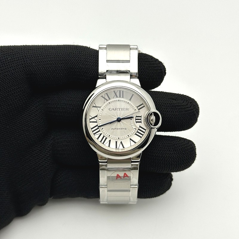 3K공장 까르띠에 발롱블루 36 오토메틱 스틸 화이트다이얼 브레이슬릿 Ballon Bleu 36mm SS 3KF 1:1 Best Edition White Dial on SS Bracelet A076