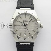 VS SB공장 오메가 컨스텔레이션 실버다이얼 가죽스트랩 Constellation 41mm SS VSF 1:1 Best Edition Silvevr Textured Dial on Black Leather Strap A8800
