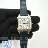 F1공장 까르띠에 산토스 뒤몽 31.4 스틸 실버다이얼 블랙가죽스트랩 Santos Dumont 31.4mm IWSF Best Edition Silver Dial on Black Leather Strap Quartz