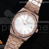 OM공장 오데마피게 로얄오크 15500 로즈골드 금통 화이트다이얼 브레이슬릿 Royal Oak 41mm 15500 RG White Textured Dial on RG Bracelet A3120