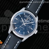 V7공장 브라이틀링 트랜스오션 데이데이트 스틸 블랙다이얼 가죽스트랩 V7공장  Breitling Transocean Day & Date Automatic SS Black Dial on Black Leather Strap A2836