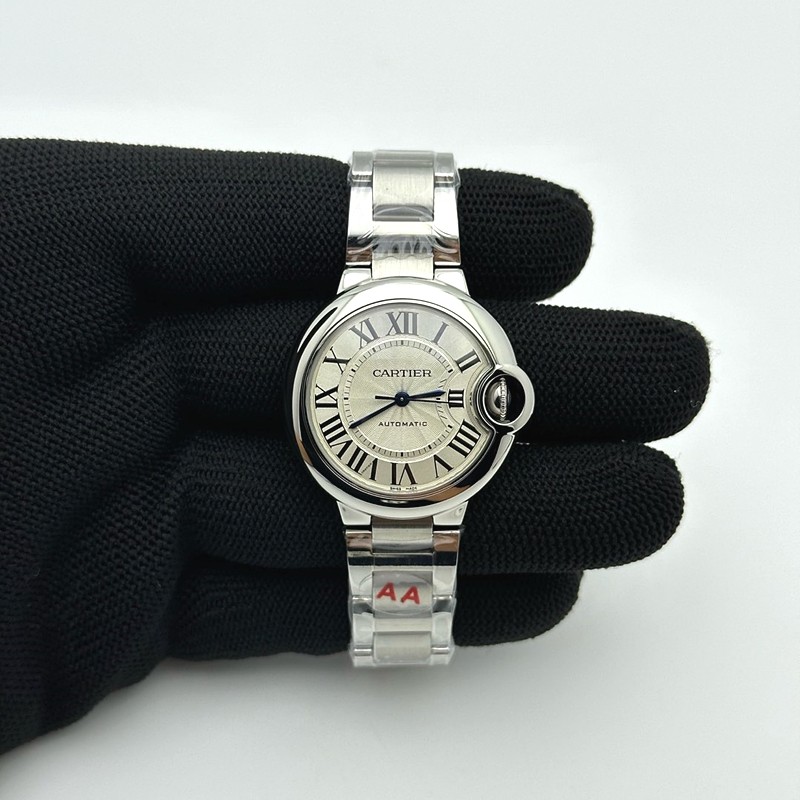 3K공장 까르띠에 발롱블루 33 오토메틱 스틸 화이트다이얼 브레이슬릿 Ballon Bleu 33mm SS 3KF 1:1 Best Edition White Dial on SS Bracelet A076