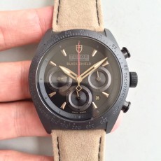 ZF공장 튜더 블랙쉴드 풀세라믹 블랙다이얼 Black Shield Real Ceramic  Brown Leather Strap A7753