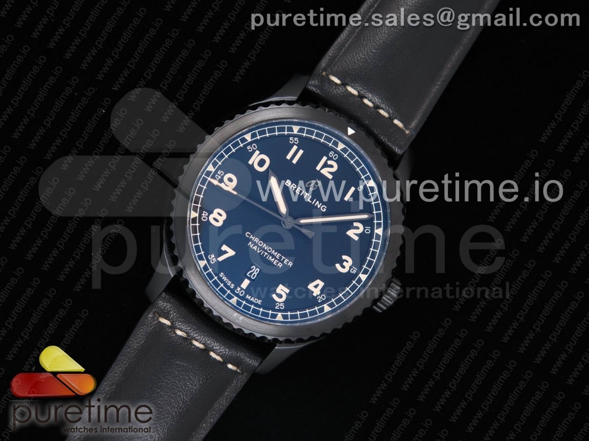 ZF공장 브라이틀링 내비타이머8 오토메틱 41MM 블랙스틸 블랙다이얼 가죽스트랩 Navitimer 8 Automatic 41mm Black Steel Black Dial on Black Leather Strap A2824